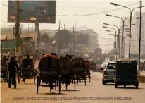  ??  ?? SOURCE: AIR VISUAL’S 2018 WORLD AIR QUALITY REPORT. PICTURED: DHAKA, BANGLADESH