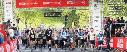  ??  ?? Runners at the start of last year’s Robin Hood Half Marathon