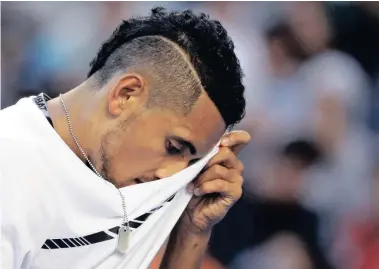  ?? AP PHOTO ?? ANOTHER BAD ENDING: Controvers­ial Australian Nick Kyrgios blew hot and cold in defeat against Italy’s Andreas Seppi.