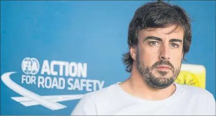  ??  ?? Alonso participó ayer en un acto como embajador de seguridad vial de la FIA en Viena y aprovechó para hablar del motor Honda