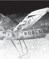  ?? ARMENIAN EMERGENCY MINISTRY PRESS OFFICE ?? This photo reportedly shows the wreckage of a Russian military helicopter that was shot down in Armenia.