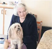  ??  ?? Care at home means Gwen Robertson (75), with her dog Leroy, gets to stay longer in her flat while battling COPD.