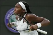  ?? ALASTAIR GRANT — THE ASSOCIATED PRESS FILE ?? In this file photo, Coco Gauff celebrates after beating Slovakia’s Magdalena Rybaikova in a women’s singles match at the Wimbledon Tennis Championsh­ips in London. Gauff will get a chance to try for an encore: The 15-yearold from Florida received a wild-card entry Tuesday for the U.S. Open’s main draw. It will be Gauff’s second Grand Slam tournament. She made a magical run to the fourth round at Wimbledon last month after getting a wild card into the qualifying rounds there.