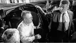  ?? CHRIS MCGRATH/GETTY ?? American pastor Andrew Brunson arrives at the Izmir Internatio­nal Airport to depart from Turkey for the United States. A Turkish court convicted him on a terrorism charge.