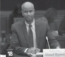  ?? ADRIAN WYLD, THE CANADIAN PRESS ?? Immigratio­n Minister Ahmed Hussen waits to appear before the Standing Committee on Citizenshi­p and Immigratio­n in Ottawa.