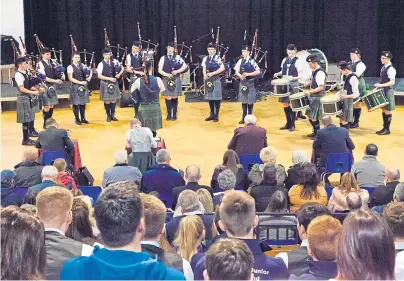  ??  ?? MUSICAL YOUTH: Portree High School performing in the Novice Juvenile B contest at this year’s championsh­ips