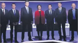  ?? (Photo AFP) ?? Les sept candidats se sont retrouvés hier soir sur le plateau de France . Les dés sont désormais quasiment jetés avant le premier tour de la primaire, ce dimanche.