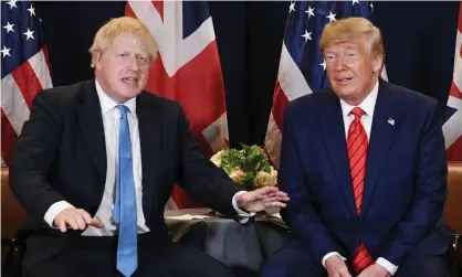  ?? Photograph: Stefan Rousseau/ PA ?? Boris Johnson and Donald Trump at the UN general assembly. Neither is noted for consistenc­y of opinion.