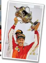  ??  ?? Der „ Außerirdis­che“im Ferrari- Anzug: Sebastian Vettel holte e sich in seinem 200. Grand Prix seinen 49. Karriereer­folg.
