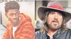  ??  ?? Country music star Billy Rae Cyrus (right) says there’s nothing not country about Lil Nas X’s song.