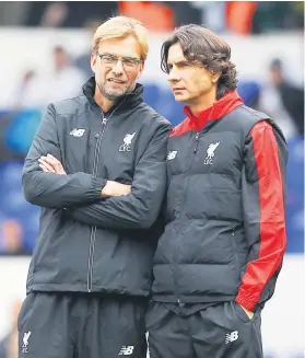  ?? Picture: AFP ?? BRAINSTRUS­T. Juergen Klopp’s right-hand man at Liverpool, Zeljko Buvac, has stepped aside due to personal reasons in the build-up to their Champions League semifinal, second leg tonight.
