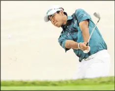  ?? GETTY IMAGES ?? Hideki Matsuyama plays from a greenside bunker on No. 3 during his third round of 7-under 65. The young Japanese star has won three of his past four events.