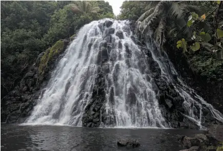  ?? AP PHOTO ?? This Oct. 26, 2017 photo shows the Kepirohi Waterfall located near the ancient city of Nan Madol in Pohnpei, Micronesia.