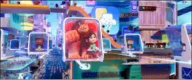  ?? DISNEY VIA AP ?? This image released by Disney shows characters, Ralph, voiced by John C. Reilly, center left, and Vanellope von Schweetz, voiced by Sarah Silverman, in a scene from “Ralph Breaks the Internet.”