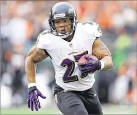  ?? GETTY IMAGES FILE ?? Ray Rice last played in the NFL during the 2013 season. The former Ravens running back was released after video surfaced of him striking his then-fiancee.