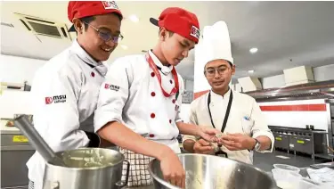  ??  ?? The programme is designed to equip students with advanced skills in culinary arts and strong product knowledge as well as the ability to perform and organise food production according to establishe­d internatio­nal standards.
