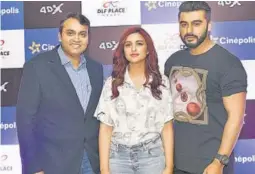  ?? PHOTO: HTCS/SARANG GUPTA ?? Cinépolis DLF Place Saket, Delhi, was launched in the presence of Devang Sampat (left), Parineeti Chopra (centre) and Arjun Kapoor