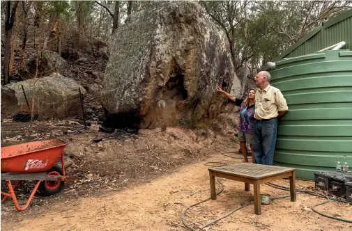  ?? NINE ?? Fire came within metres of the main house on Leanne King and Phil Sheppard’s property in the Hunter Valley.