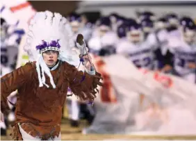  ?? STAFF PHOTO ?? Marion County’s nickname is the Warriors and periodical­ly a student will dress as the team’s mascot, as in this photo from 2008.