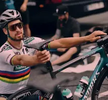  ?? AFP ?? Peter Sagan, 28 anni, ha il dorsale 111: come i tre titoli iridati