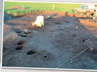  ??  ?? The Mesolithic structure during excavation