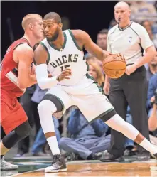  ?? JEFF HANISCH / USA TODAY SPORTS ?? Despite coming off the bench, Bucks center Greg Monroe is averaging 10.4 points and 7.4 rebounds the last seven games.