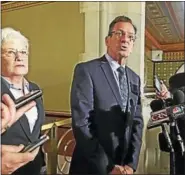  ?? CHRISTINE STUART — CTNEWSJUNK­IE ?? Gov. Dannel P. Malloy and Lt. Gov. Nancy Wyman