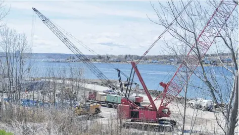  ?? NANCY KING/CAPE BRETON POST ?? Work is underway at the constructi­on site of a second cruise ship berth for the Port of Sydney but it still remains to be seen how much the CBRM will ultimately pay for the land it expropriat­ed for the $20-million project.