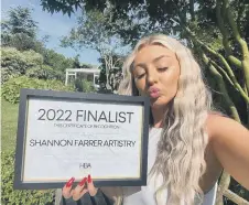  ?? ?? Shannon has been named a finalist in the Hair and Beauty 2022 awards.