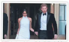  ??  ?? PAREJA. Los duques de Sussex, Meghan Markle y el príncipe Harry de Gales