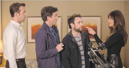  ?? WARNER BROS. ?? Jason Sudeikis, left, Jason Bateman, Charlie Day and Jennifer Aniston in Horrible Bosses 2. Horrible Writers would be a better title.