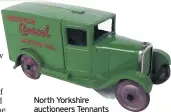  ??  ?? North Yorkshire auctioneer­s Tennants took a bid of £1,300 hammer for this Dinky No 28 “first-cast” delivery van promoting Wakefield Castrol Motor Oil