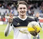  ??  ?? Treble top: For Scott Wright Aberdeen midfielder Scott Wright hopes timing is everything after he scored a hat-trick for the Dons in the 6-0 Premiershi­p demolition of Partick Thistle yesterday. The 19-year-old, making just his second start for Derek...