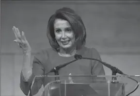  ?? OLIVIER DOULIERY/ABACA PRESS FILE PHOTOGRAPH ?? House Minority Leader Nancy Pelosi speaks on March 7 in Washington, D.C.