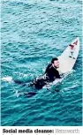  ??  ?? Social media cleanse: Hemsworth has been scarcely on Instagram since his split from Miley Cyrus, mostly posting landscape photos, save for a shot from one of his new movies and an aerial photo of himself surfing