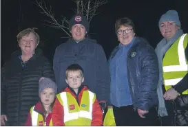  ?? (Pic: John Ahern) ?? SHOWING THEIR SUPPORT - Some of those who turned out to support Kathleen Hurley-Mullins in Watergrass­hill last Tuesday evening: Cllr Sheila O’Callaghan (right) and Rosarie Lomasney (second right), along with the Browne family from Carraig-na-bhFear, Brendan, Bridie, Matthew and Emma.