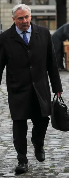  ?? Photo: Gareth Chaney ?? Noel Waters arrives at the Disclosure­s Tribunal at Dublin Castle.