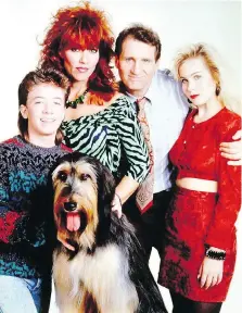  ??  ?? The Married with Children cast included David Faustino, left, as Bud, Katey Sagal as Peg, Ed O’Neill as Al and Christina Applegate as Kelly.