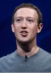  ??  ?? Facebook chief executive Mark Zuckerberg