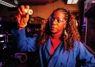  ?? Colleen Scott ?? Mississipp­i State chemist is the recipient of the Bayh-dole Coalition’s 2026 American Innovator Award for her award-winning technology that targets cancer cells. (Photo by Grace Cockrell)