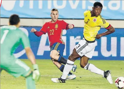  ?? FOTO: JOSÉ ANTONIO GARCÍA SIRVENT ?? Gerard Deulofeu, durante el partido de la selección española absoluta contra Colombia, disputado en Murcia