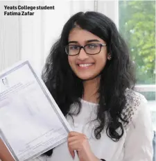  ??  ?? Yeats College student Fatima Zafar