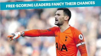  ?? Picture: Getty Images ?? LAST LINE OF DEFENCE. Spurs captain Hugo Lloris will again be the key for his side when they face champions Manchester City in the English Premier League on Monday.