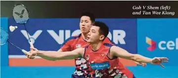  ??  ?? Goh V Shem (left) and Tan Wee Kiong