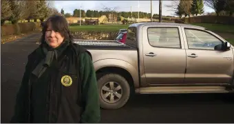  ??  ?? Nicolette Van Der Wel in the carpark where the robbery took place.