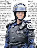  ??  ?? Wpc Kerry Reeve, below, pictured during riots in Manchester in August 2011