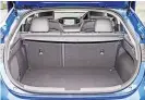  ??  ?? PRACTICALI­TY Decent 350-litre boot is bigger than you’ll find in a Ford Focus, but smaller than the Ioniq Hybrid’s (443 litres), thanks to bulky batteries. Folding the seats uncovers a sizable 1,410-litre load bay, though
