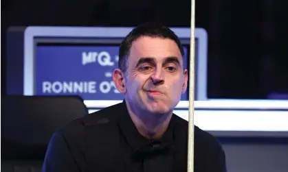  ?? Photograph: Alex Pantling/Getty Images ?? Ronnie O'Sullivan during his quarter-final victory over Barry Hawkins at Alexandra Palace