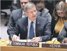  ?? /LISTÍN DIARIO. ?? El canciller Roberto Álvarez expone ante el Consejo de Seguridad de la ONU sobre la crisis en Haití.