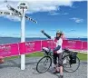  ?? ?? Land’s end...Gina finally arrives at John O’Groats